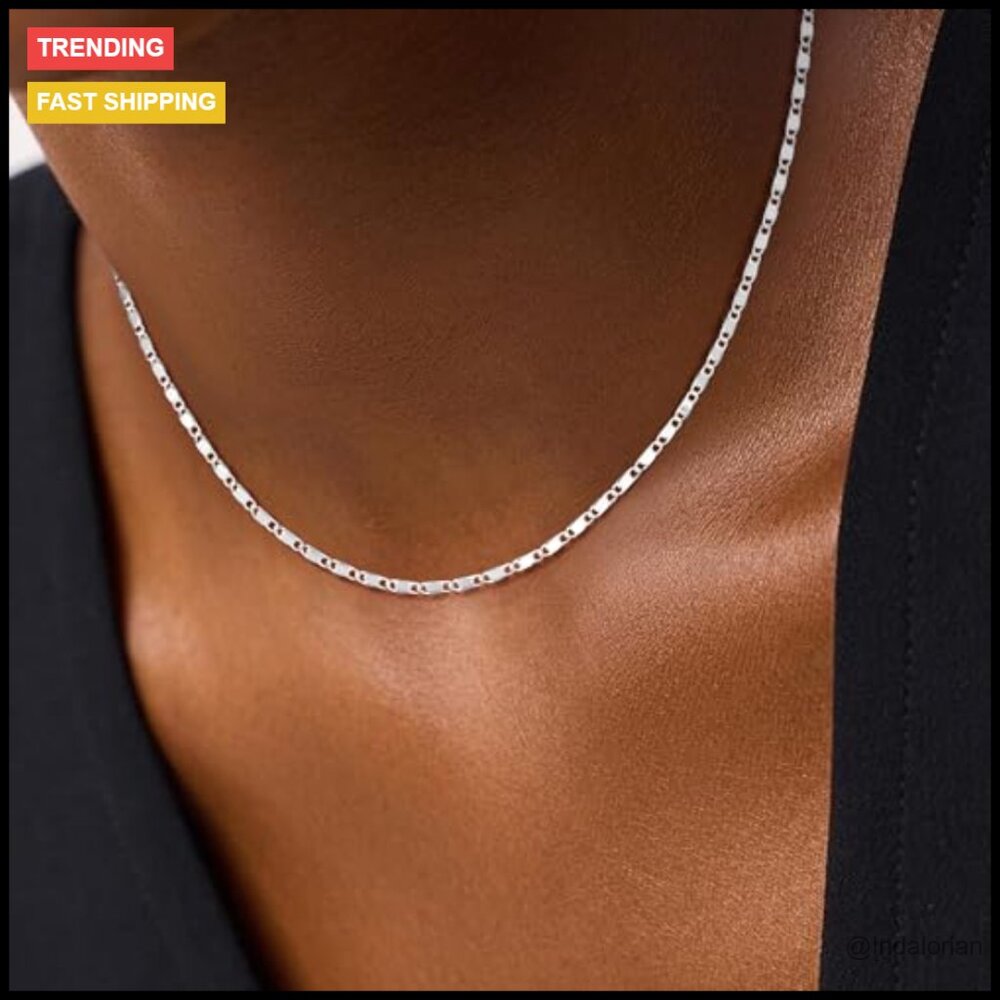 925 Sterling Silver Chain Necklace with Lobster Claw Clasp - Picture 4 of 7